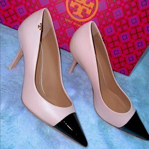 Tory Burch Penelope Cap-Toe Pump in Shell Pink 🐚💗